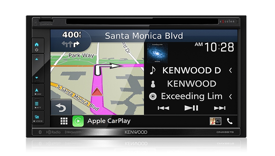 A car stereo with an apple carplay screen.