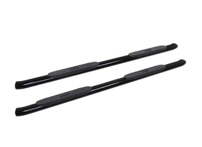 A pair of black metal bars with a white background